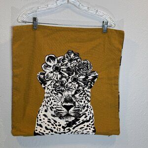 Ikea Floral Leopard & Bee Print Pillow Cover 20"x20"
